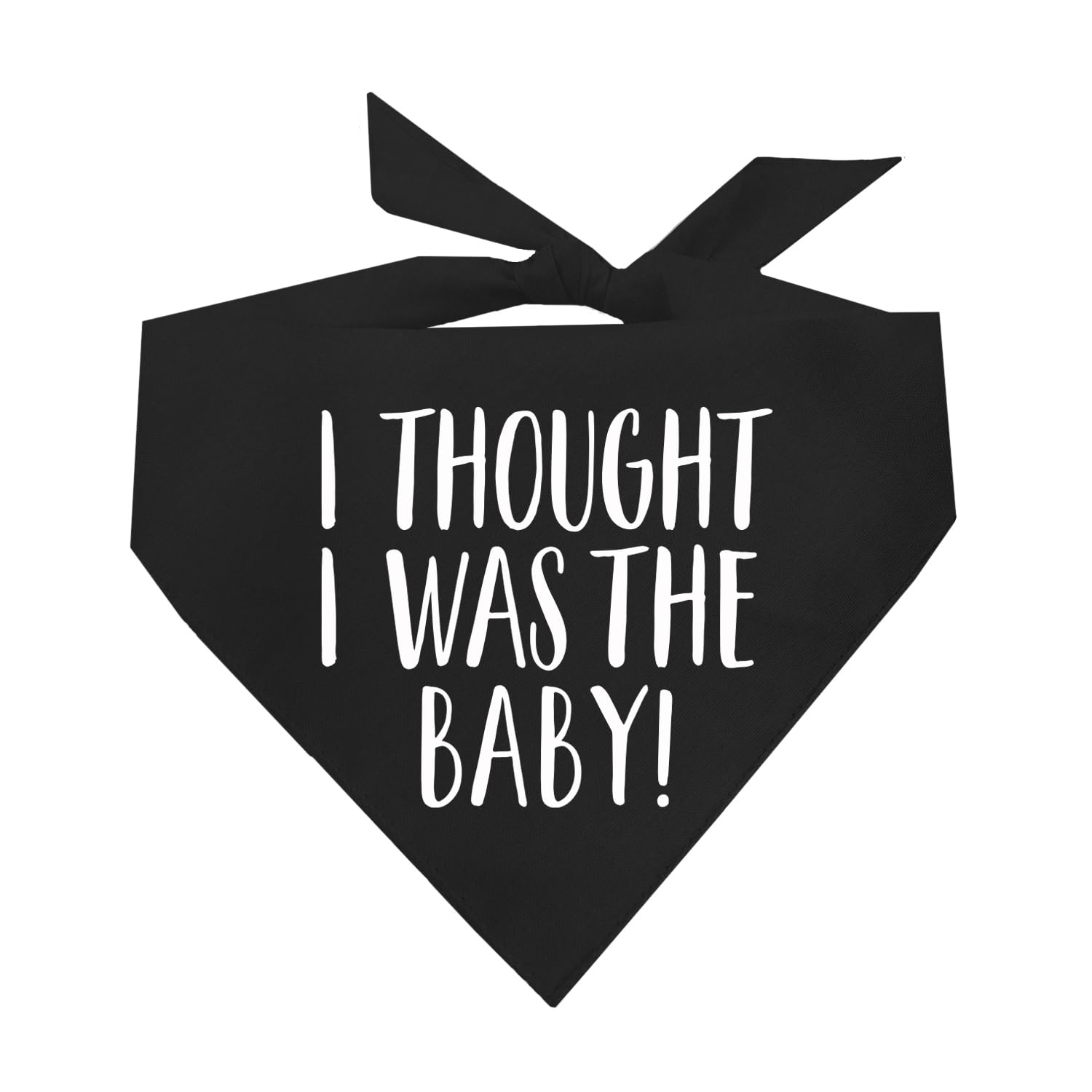 I Thought I was The Baby! Dog Bandana | 100% Cotton Adjustable Triangle | Made in USA | Pregnancy Announcement Photoshoot Prop | New Baby | Gender Reveal | Black One Size (340) GB