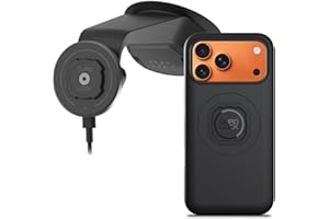 Quad Lock Windscreen/Dashboard Suction (V6) Car Phone Mount with MAG Phone Case and MAG Wireless Charging Head for iPhone 17 