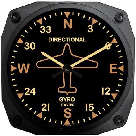 Trintec6' Vintage Aircraft Directional Gyro Wall Clock 9062V