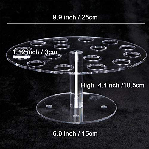 Clear Acrylic Ice Cream Cone Stand Holder Capacity 16 Holes to Display Sushi Hand Rolls Popcorn Cotton Candy French Fries Sweets Savory