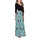 SUNTTON Women's V-Neck 3/4 Sleeves Long Maxi Casual Party Dress with Belt