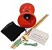 Flight High Performance Diabolo Pro Chinese Yoyo with Handsticks, Net Bag and Extra Strings ... (red)