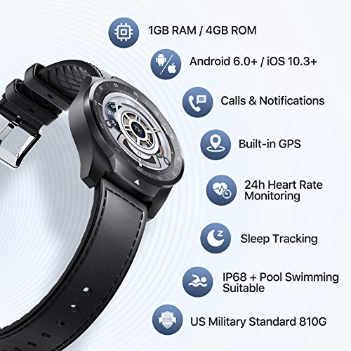 TicWatch Pro S Smartwatch 1 GB RAM Ingebouwde GPS IP68 Waterdicht 24 uur Hartslagbewaking Slaap Tracking Slijtage OS… - Image 6
