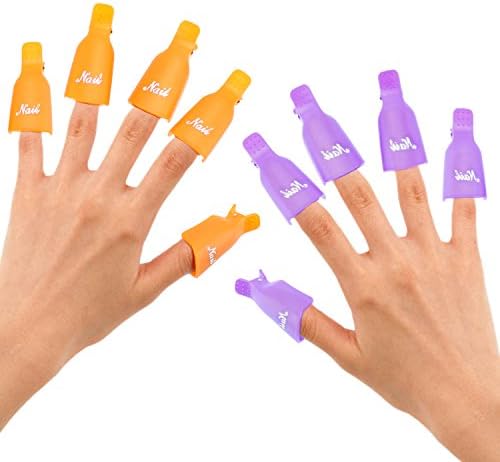 Nail Art UV Gel Cleaner Clip Caps Polish Remover Wrap Clips 20pcs and One Professional Cuticle Pusher Stainless Steel for Manicure and Pedicure