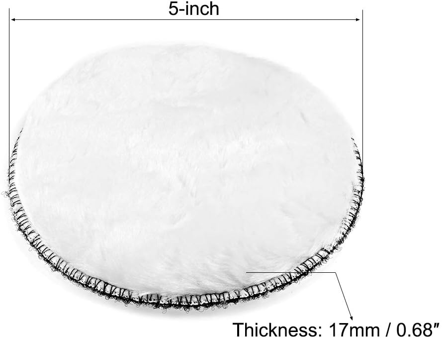 sourcing map 5" Wool Polishing Pad Hook and Loop Buffing Wheel for Orbital Polisher Buffer 2 Pcs, 5 Inch - Image 3
