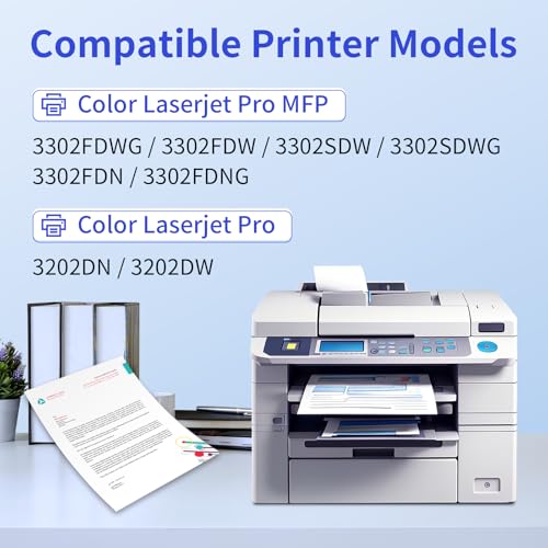 myCartridge Replacement for HP 219A (with Chip) for 219A 219X for HP Color LaserJet Pro MFP 3302FDWG Toner for MFP 3302SDWG 3302FDNG for W2190A W2191A W2192A W2193A (Pack of 4)