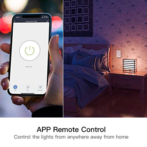 3-way Smart Light Switch,Treatlife WiFi Light Switch Single Pole/3-way Switch Works With Alexa, Google Assistant and IFTTT, Remote Control, ETL, Schedule, No Hub Required, Neutral Wire Required,4 PACK