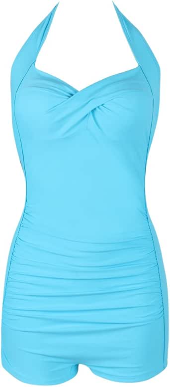 FeelinGirl - Traje de baño vintage de los 50, escote estilo halter