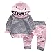 Baby Girl 2pcs Set Outfit Gray Hoodies+Cloud Print Pink Long Pants Suit (6-12months, Pink)
