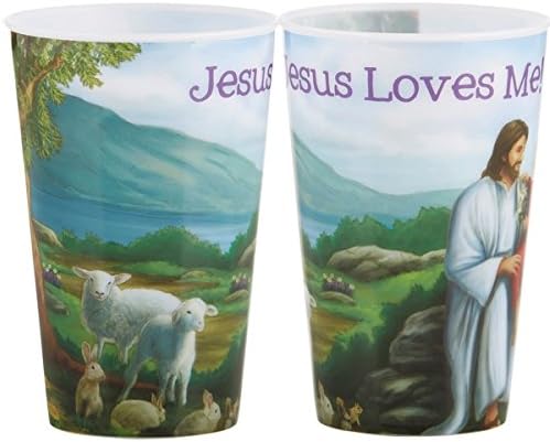 Religious Cups, The Easter Story of Jesus Christ Plastic Tumblers, 10 Ounce, Pack of 24