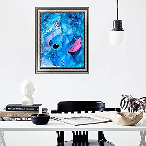 Stitch Diamond Painting,Stitch Diamond Art Round Full Drill , 5D Diamond Art Stitch for Home Wall Decoration 12x16 Inch(Apply to Adults Kids Beginners Enthusiasts)