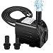 Winkeyes 400GPH Water Pump with 48 Hours Anti Dry Burning, Ultra Quiet 25W Submersible Fountain Aquarium Fish Pond Hydroponic Pump with 6.9ft High Lift, 5.9ft Power Cord, 2 Nozzles primary