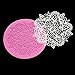 NUOMI Silicone Fondant Embossing Molds 5 Pack Lace Molds for Cupcake Topper Decorating Moulds, Round Flower Embossing Mat
