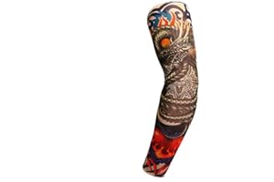 Arm Sleeves Flower Arm Tattoo Sleeve Seamless Outdoor Riding Tattoo Sunscreen Cuff Riding Tattoo Practical