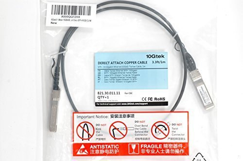 10Gtek for Cisco SFP-H10GB-CU1M,10GBASE-CU Direct Attach Copper Cable, Twinax Cable, Passive, 1-Meter