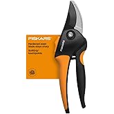 Fiskars Bypass Pruning Shears, Branch Cutter with 5/8" Cut Capacity, Garden Shears with Sharp Steel Blade, Rust Resistant, Er