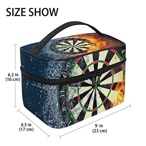 LORVIES Darts Board Cosmetic Bag Canvas Travel Toiletry Bag Top Handle Single Layer Makeup Bag Organizer Multi-function Cosmetic Case for Women