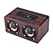 DYJ Mini Wood Bluetooth 4.0 Speaker,10W Output Power with Two Passive Subwoofers and Enhanced Bass,Portable Wireless Speaker for iPhone, iPad, Samsung, HTC, Laptop(Red)