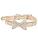 Lillypet(TM Bling Rhinestone Pet Cat Dog Bow Tie Collar Necklace Jewelry for Small or Medium Dogs Cats Pets Female Puppies Chihuahua Yorkie Girl Costume Outfits, Light and Adjustble Buckle Golden XS