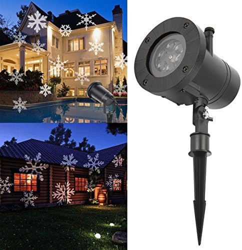 Halloween Christmas Projector Light LED Spotlights Slide Show Night Light Waterproof Moving Rotating for Christmas Halloween Party Home Decoration (12 Patterns Lens)