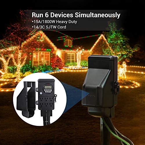 4 DEWENWILS+Waterproof+Grounded+Extension+Christmas