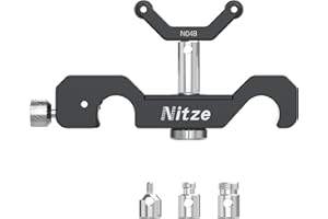 Nitze 15mm Universal Lens Support with Rolling Y-Bracket, 1/4" Height Extension Post and 1/4", 3/8", M3 Caps, Compatible with