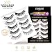 Premium Natural Black Eyelashes Demi Wispies Handmade Natural Cruelty-free Reusable Real Human Hair | x5 Designs Multipack Full Lash Strip Perfect False Light Lash Extension