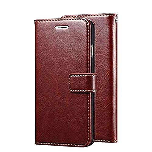 CEDO PU Leather Magnetic Flip Cover Wallet Back Cover Case for Xiaomi Redmi Y3 (Brown)