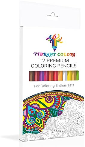 VIBRANT COLORS 12 Colored Pencils with Bonus Brush, Rich Watercolor Pencils for Adult Coloring Books