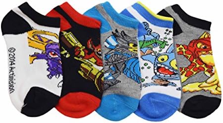 Activision Boys Skylanders Multicolored Ankle Socks, 5 Pairs, Sock Sz M (6-8.5)