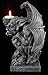 PTC 8.75 Inch Gargoyle Figurine Cold Cast Resin Candle Holder, Gray Color