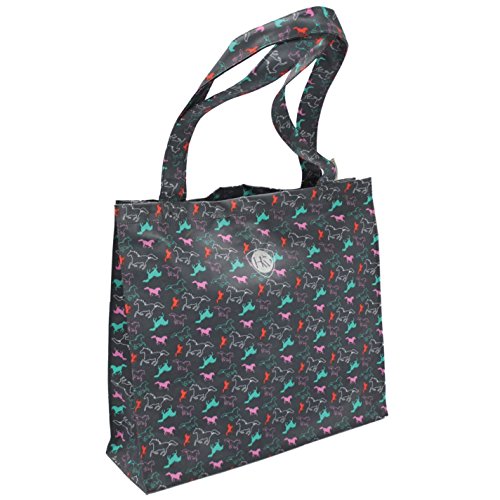 Horseware Pony Print Tote Bag Womens Charcoal Shopper Bag Carryall H:34 x W:38 x D:12 cm