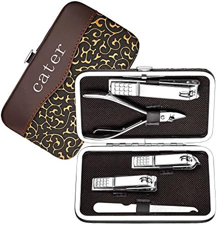 Cater Manicure, Pedicure Kit, Nail Clippers Set of 12Pcs, Professional Grooming Kit, Nail Tools with Luxurious Travel Case (nail clippers5)