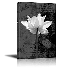 Peering onto a Water Lily in Black and White - Canvas Art Home Art - 12x18 inches