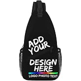 Custom Sling Bag Personalized Crossbody Chest Backpack for Men Women Add Photo Text Logo Design Your Own Shoulder Daypack