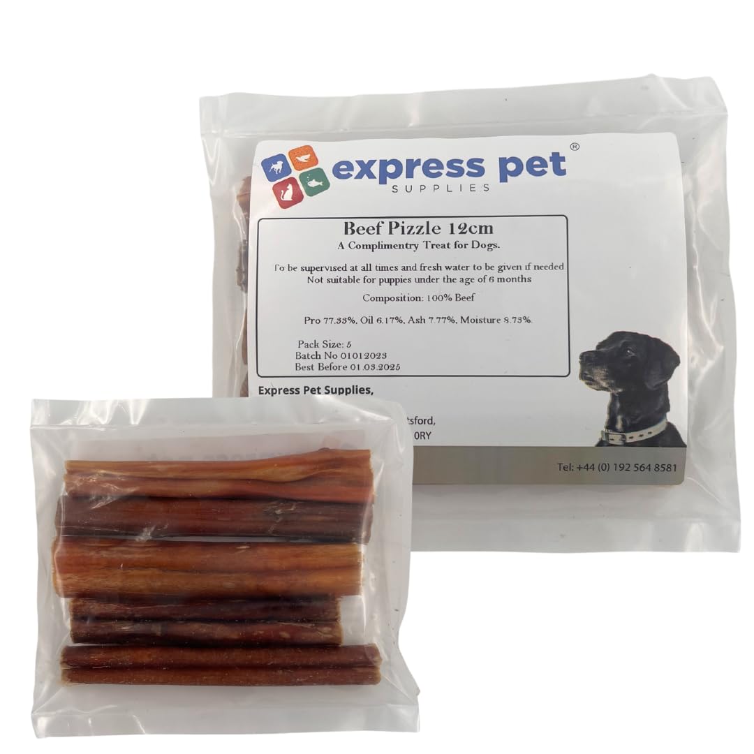 Express Pet Supplies 5 x12cm Thick Bulls Pizzles Dog Treat Chew