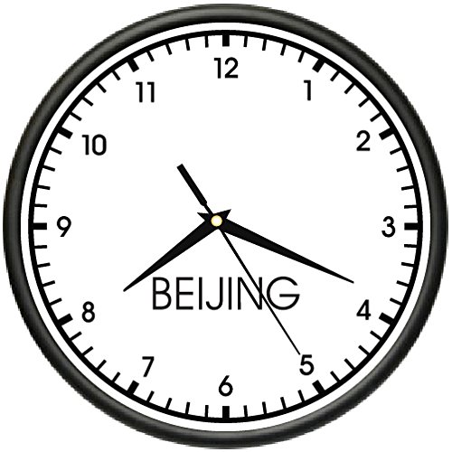 BEIJING TIME Wall Clock world time zone clock office business