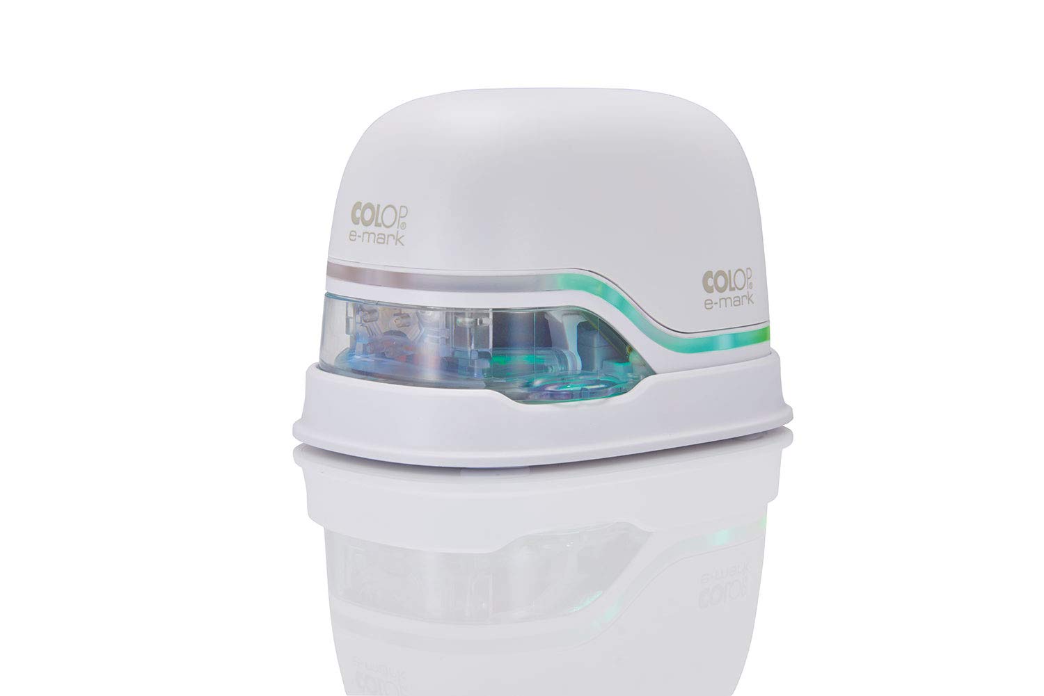 COLOP e-mark Electronic Mobile Printing Device | Includes Pre-Set Templates in Free App | Print Multicoloured Words, Logos, QR & Barcodes and More | Prints on Absorbent Materials - White