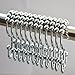 COSFY Shower Curtain Hooks Rings, Rust-Resistant Metal Double Glide Shower Hooks for Bathroom, Modern Decorative Design Shower Rods Curtains - Chrome