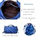 Small Shoulder Bag for Women Synthetic Vegan Leather Top Handle Satchel Handbag with Crossbody Strap Ladies Quilted Barrel Baguette Purse Katloo (Blue)
