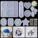 LET'S RESIN 11Pcs Resin Casting Molds with 20pcs Bead Chains, Big Size Resin Pendant Molds, Silicone Molds for Epoxy Resin, Plaster, Soy wax, etc
