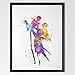 Dignovel Studios 8X10 Jack and Sally Nightmare before Christmas Cartoon Comics Inspired Watercolor Halloween Wall Artwork N076