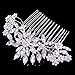 EVER FAITH Bridal Flower Snowflake Hair Comb Clear Austrian Crystal