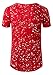 NITAGUT Mens Hipster Hiphop Longline T-Shirt Cotton Star Print Tees Zipper Trim (Large/Chest 39-42, Red)