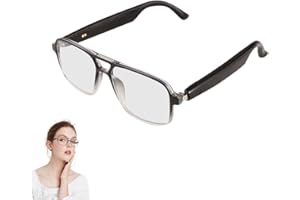 Yeabomy Smart Glasses for Women Men, Anti-Blue Light UV Protection, Voice Control Smart Glasses with Built-in Mic & Speakers, Smart Audio Eyewear for Gaming Meeting (Black Frame)