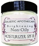 Brightening Non-Oily SPF Face Cream All Natural Face Moisturizer SPF 18 with Non Toxic Sunscreen Non-Nano Zinc Oxide Sunscreen and Organic Carrot Seed for Extra SPF Protection. No Toxic Preservatives.