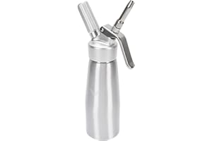 Oreilet Aluminum Whipped Cream Dispenser, 500ml / 1 Pint Capacity Cream Whip Canister with 3 Nozzles for Desserts, Dips, Sauc