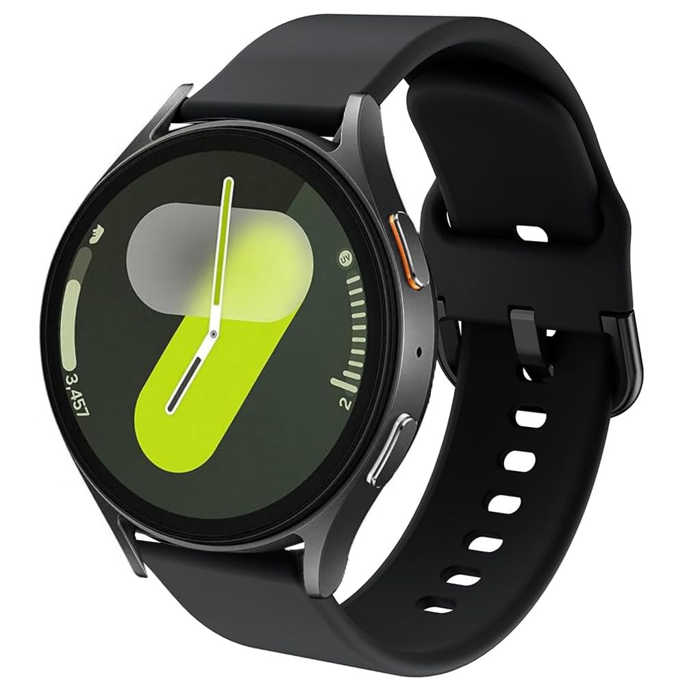 DEALELE Strap Compatible with Samsung Galaxy Watch 4 / 4 Classic / 5 / 5 Pro / Galaxy 3 41mm / Galaxy Watch 42mm / Active 2, 20mm Silicone Replacement Bands for Huawei GT2 42mm / GT3 42mm (Black)