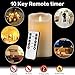 AIR ZUKER D-Cell Flameless Candles Dancing Flame Wax Pillar LED Candle, 500 Hours Lighting, Use D-Cell Battery[not-Included], 3 Pieces