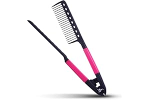 Herstyler Hair Straightening Comb - Straightener Comb for Flat Iron - Makes Styling Easy - Get Straight Hair in Minutes (Pink)